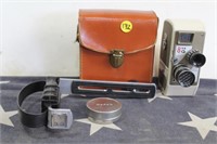 Antique 8mm Movie Camera w/ Handle/ Flash mount