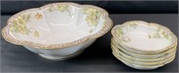 6pc Nippon Hand Painted Porcelain Bowl Set