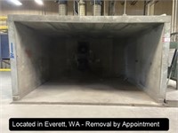 15' X 15' X 8' 3-SIDED WASH/RINSE BOOTH, LIGHTS &