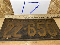 1927 PA LICENSE PLATE