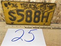 1936 TRUCK LICENSE PLATE