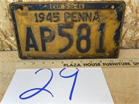 1945 PA LICENSE PLATE