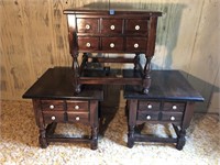 Vintage Pine End Tables with Drawers