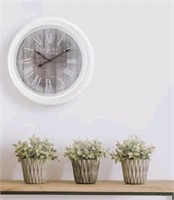 allen + roth Analog Round Wall Rustic Clock