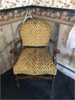 Antique Cushioned Parlor Chair
