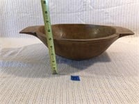 Vintage Wooden Bowl with Handles