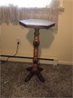Vintage Inlaid Plant Stand/Side Table