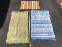 Lot of Various Sized Woven Throw Rag Rugs