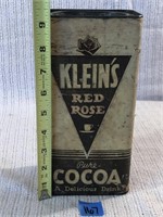 Vintage Kleins Red Rose Pure Cocoa Container