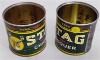 2 STAG TOBACCO TINS