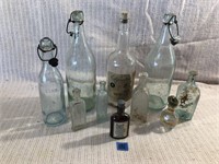 Lot of Various Vintage Glass Bottles