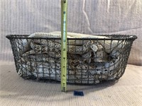 Vintage Wire Basket and Doilies