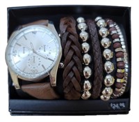Gents Quartz Watch & Bracelet Set