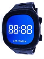 LED Watch, Large Dial, Multi Function - Black