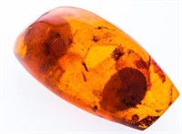 Free Form Orange Amber Pin, .53ct, Brooch Appraisa