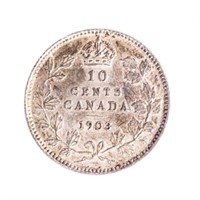 Canada 1903 Silver 10 Cents EF40 ICCS