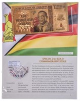 Reserve Bank of Zimbabwe 24kt Gold Foil - One Vigi