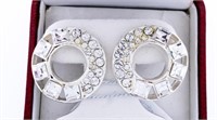MM Designer Circle of Life Earrings, Silver w/ Swa