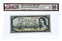 Bank of Canada 1954 $20 VF35 BCS Devil's Face