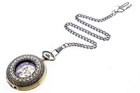 Mechanical Pocket Watch w/ Fob Antique Style Case