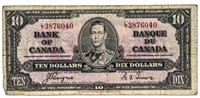 Bank of Canada 1937 $10 C/T
