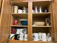 Coffee mugs, various kitchen