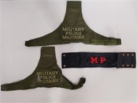 VINTAGE MILITARY POLICE STRAPS & PATCHES