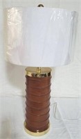 Wildwood leather wrapped cylinder 34" lamp