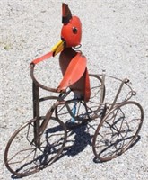 Metal Bird on Trike Planter