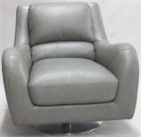 Leather Italia swivel gray leather chair