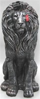 Three Hand reddish tint sitting lion 37.25" statue