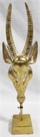 Gold Three Hands Gazelle Head Statue
