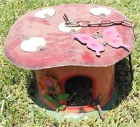 Metal Mushroom Birdhouse