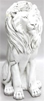 Three Hand white sitting lion 37.25" statue