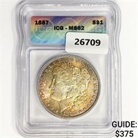 1887 Morgan Silver Dollar ICG MS62