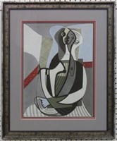 SEATED WOMAN WITH BOOK 1927 GICLEE BY PABLO PICASS