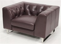 Contemporary leather Chesterfield chair