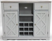 Gray double door bar cabinet
