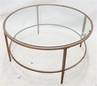 Round Glass & Metal Table - 18 x 36