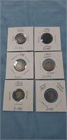 6 Assorted Silver Dimes