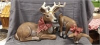 (2) Ceramic Deer Statues