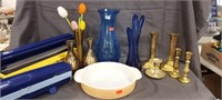 Assorted Items: Vases,  Candlesticks, Wrap