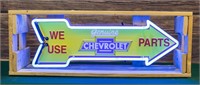 Neon Sign ‘We Use Chevrolet Parts’ in Crate