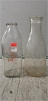 2 Vintage Milk Bottles (Wengert's & Edris