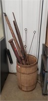 Vintage Wooden Nail Barrel w/ Assorted Vintage
