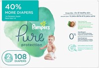 108 COUNT, SIZE 2 PAMPERS PURE DIAPERS