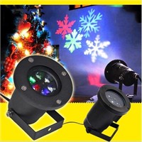 LED Moving Snowflakes Spotlight Lamp Garden Landsc