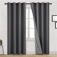 DWCN 100% Dark Grey Blackout Curtains & Drapes 84