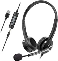 Nulaxy Computer Headset with Microphone, Wired USB