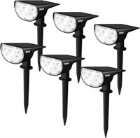 JESLED 6-Pack Solar Spot Lights Outdoor, 2-in-1 So